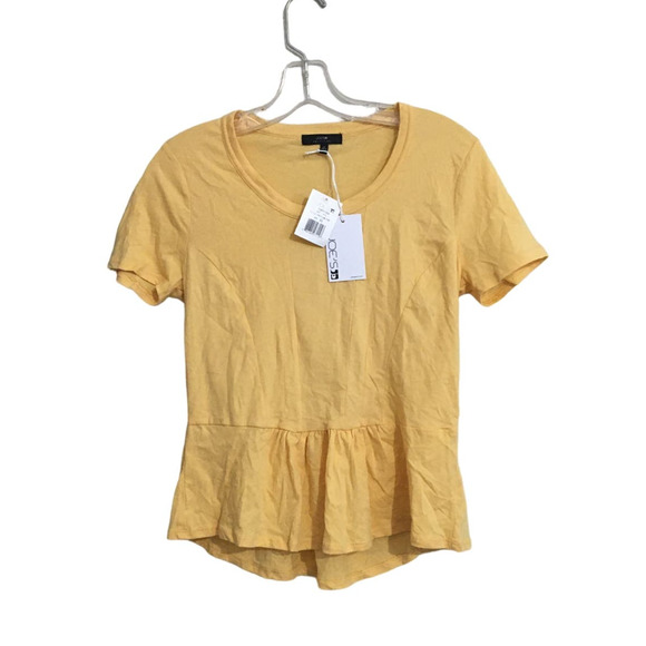 NWT Joe's Jeans Peggy Peplum Ruffled Hem Short Sleeve Top - Yellow Size XS - Picture 3 of 6